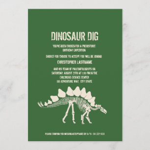 Dinosaur Dig Birthday Invitation