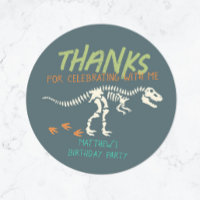 Dinosaur Dig Fossil Kids Birthday Thank You Favour