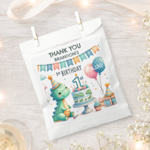 Dinosaur Dino 1st Birthday Party Favour Bag