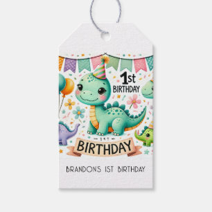 Dinosaur Dino 1st Birthday Party  Gift Tags