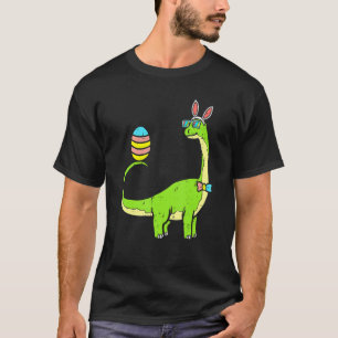 Dinosaur Dino Brontosaurus Bunny Ears Egg Easter D T-Shirt