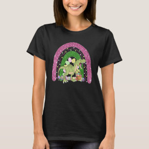 Dinosaur Dino Bunny Easter Rainbow Happy Easter Eg T-Shirt