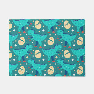 Dinosaur Dino Eggs T-Rex Pattern Doormat