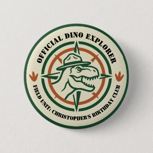 Dinosaur Dino Explorer Birthday 6 Cm Round Badge