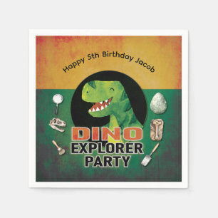 Dinosaur Dino Explorer Birthday Party Napkin