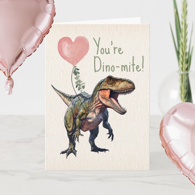 Dinosaur Dino-mite Classroom Valentine  Card (Creator Uploaded)