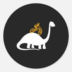 Dinosaur Dino T-rex Mtb Biking Mountain Bike Cloth Classic Round Sticker