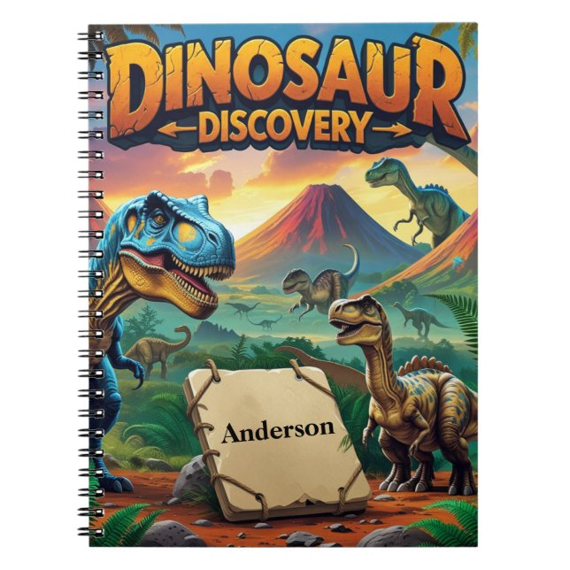 Dinosaur Discovery – Personalised Prehistoric Notebook (Front)