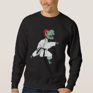 Dinosaur doing Karate Samurai Ninja Sweatshirt