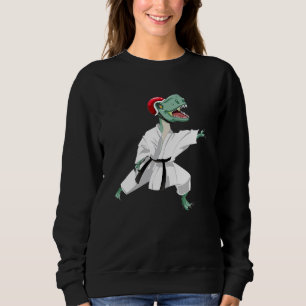 Dinosaur doing Karate Samurai Ninja Sweatshirt