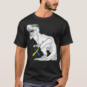 Dinosaur Down Syndrome Awareness Kids Boys Girls T T-Shirt