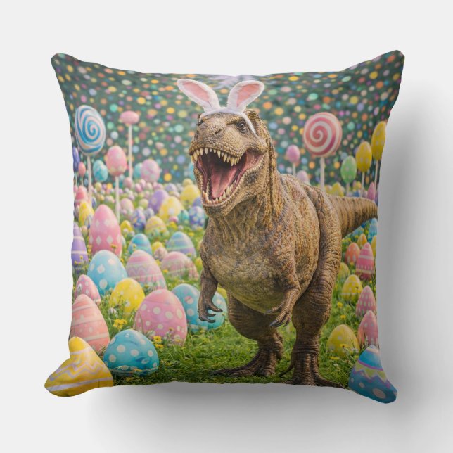 Dinosaur Easter Bunny Cushion (Front)