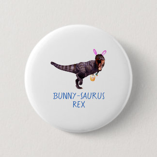 Dinosaur Easter Bunny T Rex Tyrannosaurus Funny T  6 Cm Round Badge