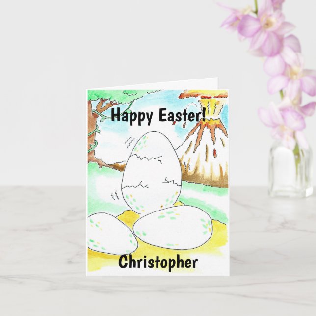 Dinosaur Easter Card (Orchid)