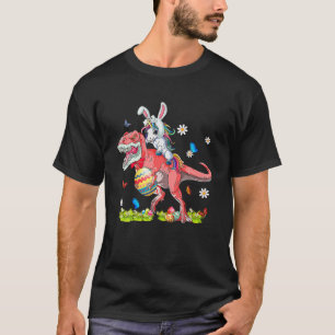 Dinosaur Easter Day Unicorn Riding Rex Bunny Costu T-Shirt