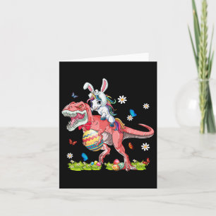 Dinosaur Easter Day Unicorn Riding T-rex Bunny Cos Card