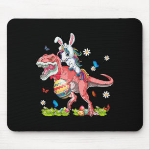 Dinosaur Easter Day Unicorn Riding T-rex Bunny Cos Mouse Pad