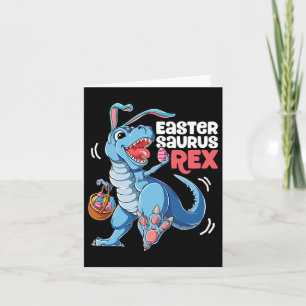 Dinosaur Easter Saurus T Rex Boys Girls Kids Bunny Card
