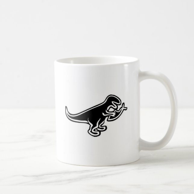 Dinosaur Eating Jesus Fish Coffee Mug (Right)