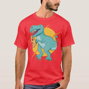 Dinosaur eating pizza Premium T-Shirt