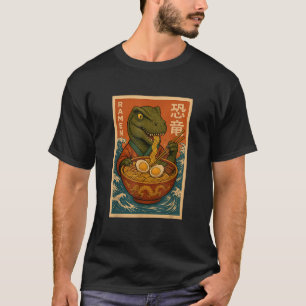Dinosaur Eating Ramen Japanese Noodles Funny Gifts T-Shirt