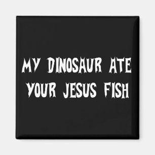 Dinosaur Eats Jesus Fish Magnet