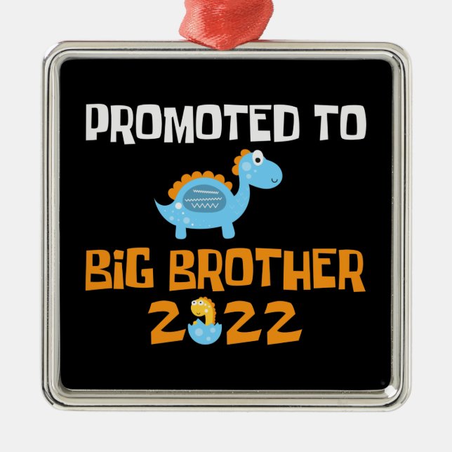 Dinosaur Egg Hatching Promoted To Big Brother Metal Ornament (Front)
