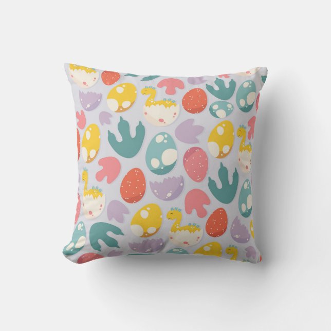 Dinosaur Eggs and Footprints Cushion (Front)