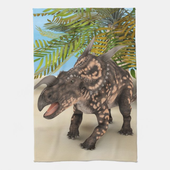 Dinosaur Einiosaurus Tea Towel (Vertical)