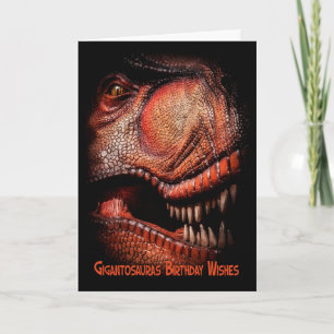 Dinosaur Emerging Out Of The Darkness Birthday Wis Card