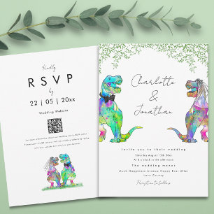 Dinosaur Eucalyptus Foliage Wedding Invitation