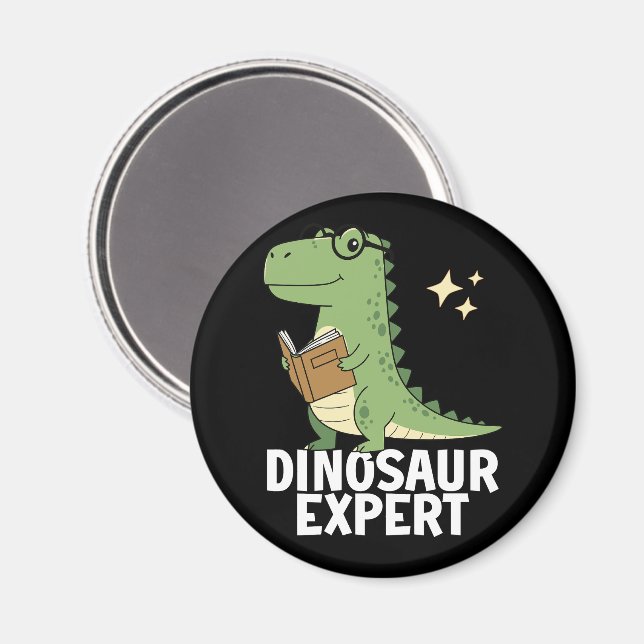 Dinosaur Expert - Cool Science Dino T-rex Lovers  Magnet (Front/Back)