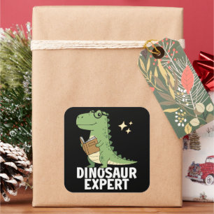 Dinosaur Expert - Cool Science Dino T-rex Lovers Square Sticker