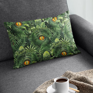 Dinosaur Eyes Green Plants Ancient Creature Art Decorative Cushion