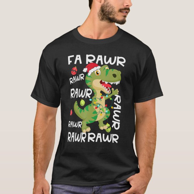 Dinosaur Fa Ra Ra Ra Rawr Rex  Christmas Xmas Paja T-Shirt (Front)