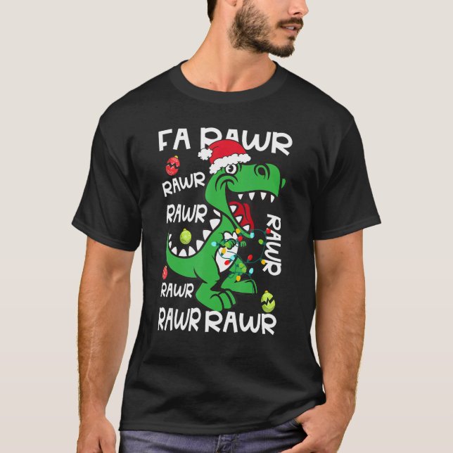 Dinosaur Fa Ra Ra Ra Rawr Rex  Christmas Xmas Paja T-Shirt (Front)