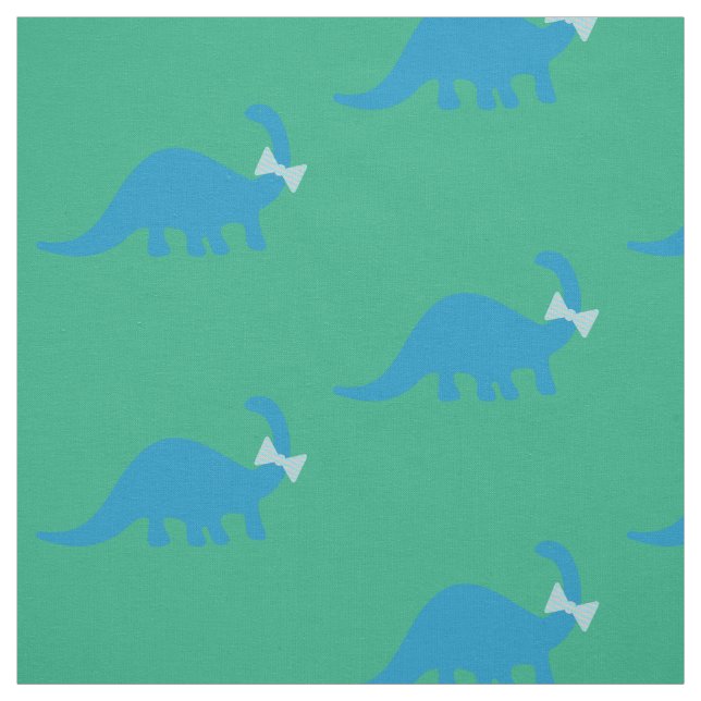 Dinosaur Fabric l Cute Blue Green Pattern (Swatch)
