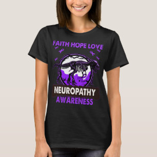 Dinosaur Faith Hope Love NEUROPATHY Awareness T-Shirt