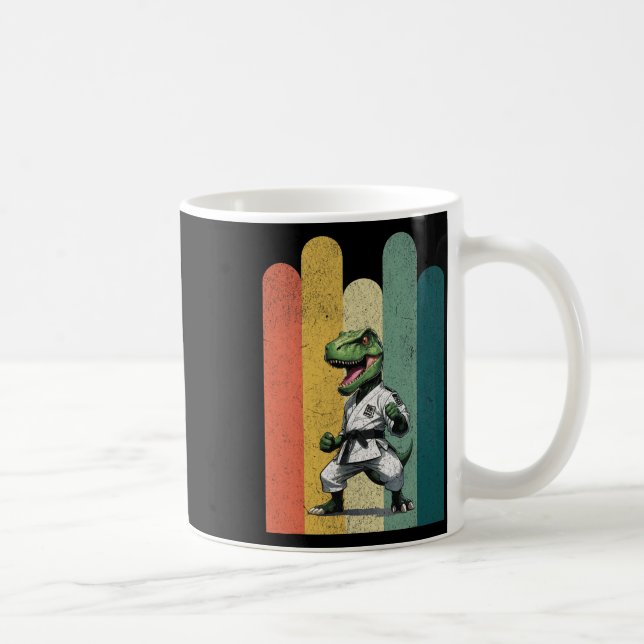 Dinosaur Fans Brave Karate Pride Courage Strength  Coffee Mug (Right)