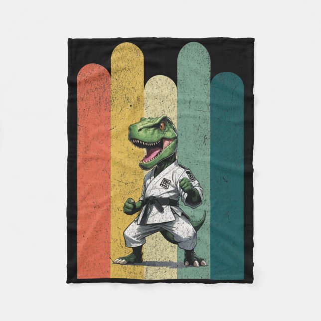 Dinosaur Fans Brave Karate Pride Courage Strength  Fleece Blanket (Front)