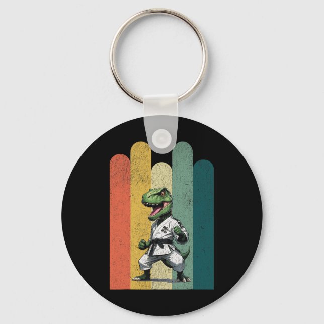Dinosaur Fans Brave Karate Pride Courage Strength  Key Ring (Front)