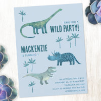 Dinosaur First 1st Birthday Party Invitation