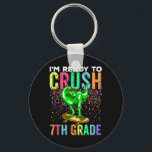 Dinosaur First Day Of School 7thgrade Skateboardin Key Ring<br><div class="desc">Dinosaur First Day Of School 7thgrade Skateboarding Funny</div>