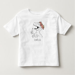 Dinosaur Flower Girl Toddler T-Shirt