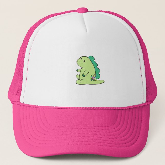 Dinosaur Fond  Trucker Hat (Front)