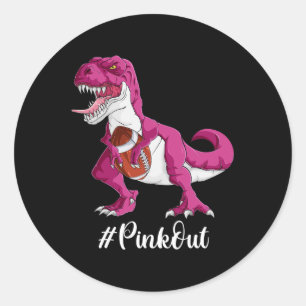 Dinosaur Football Boys Classic Round Sticker