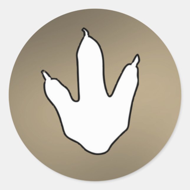 Dinosaur footprint classic round sticker (Front)