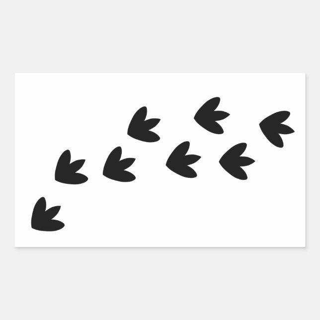 Dinosaur Footprints Rectangular Sticker (Front)