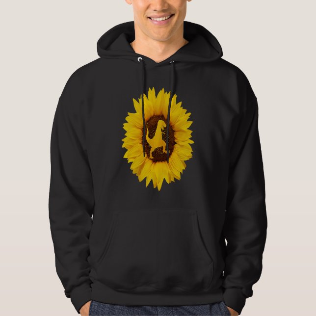Dinosaur  For Women Men rex Animal Sunflower Hoodie (Front)