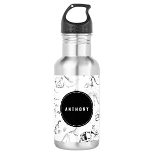 Dinosaur Fossil Bones Custom Name School 532 Ml Water Bottle